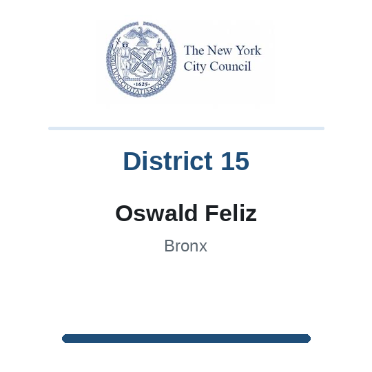 Council Member Oswald J. Feliz, District 15
