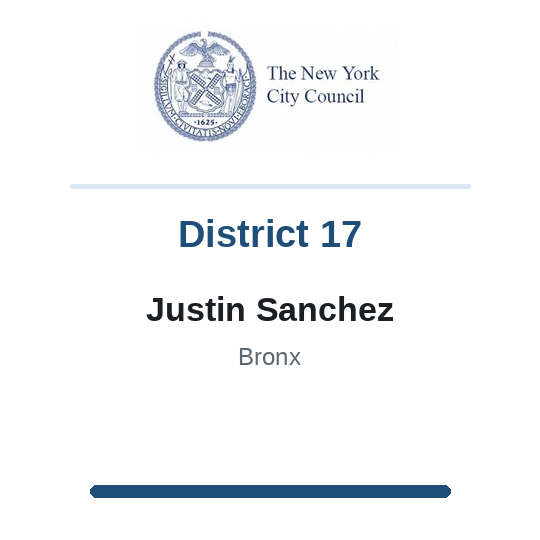 Council Member Justin E. Sanchez, District 17