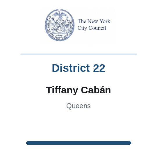Council Member Tiffany L. Cabán, District 22