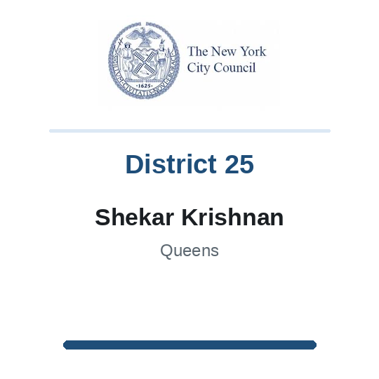 Council Member Shekar Krishnan, District 25