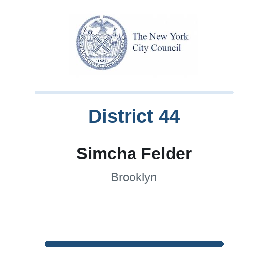 Council Member Simcha Felder, District 44
