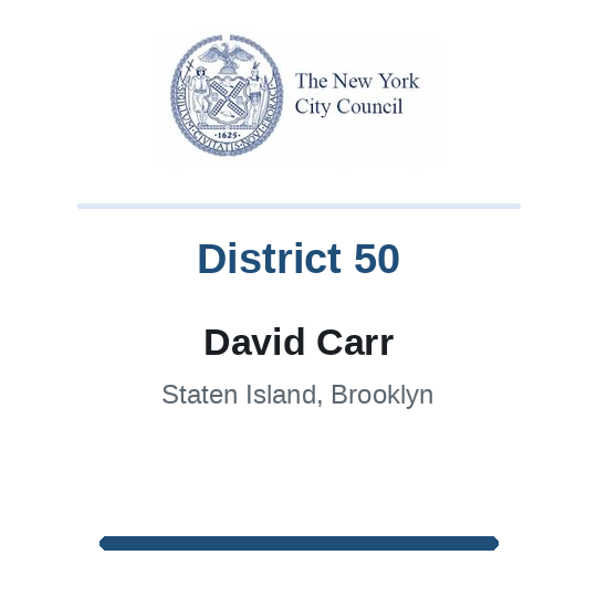 Council Member David M. Carr, District 50