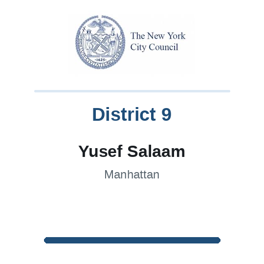 Council Member Yusef Salaam, District 9