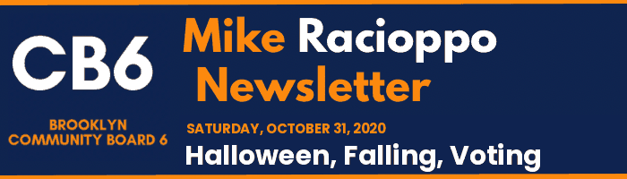 CB6 — Mike Racioppo Newsletter — Halloween, Falling, Voting, October 31, 2020