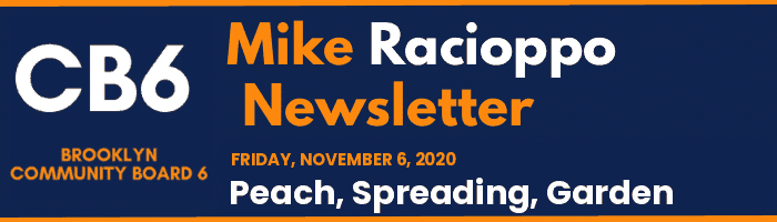 CB6 — Mike Racioppo Newsletter — Peach, Spreading, Garden, November 6, 2020