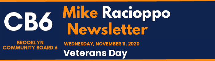 CB6 — Mike Racioppo Newsletter — Veterans Day, November 11, 2020