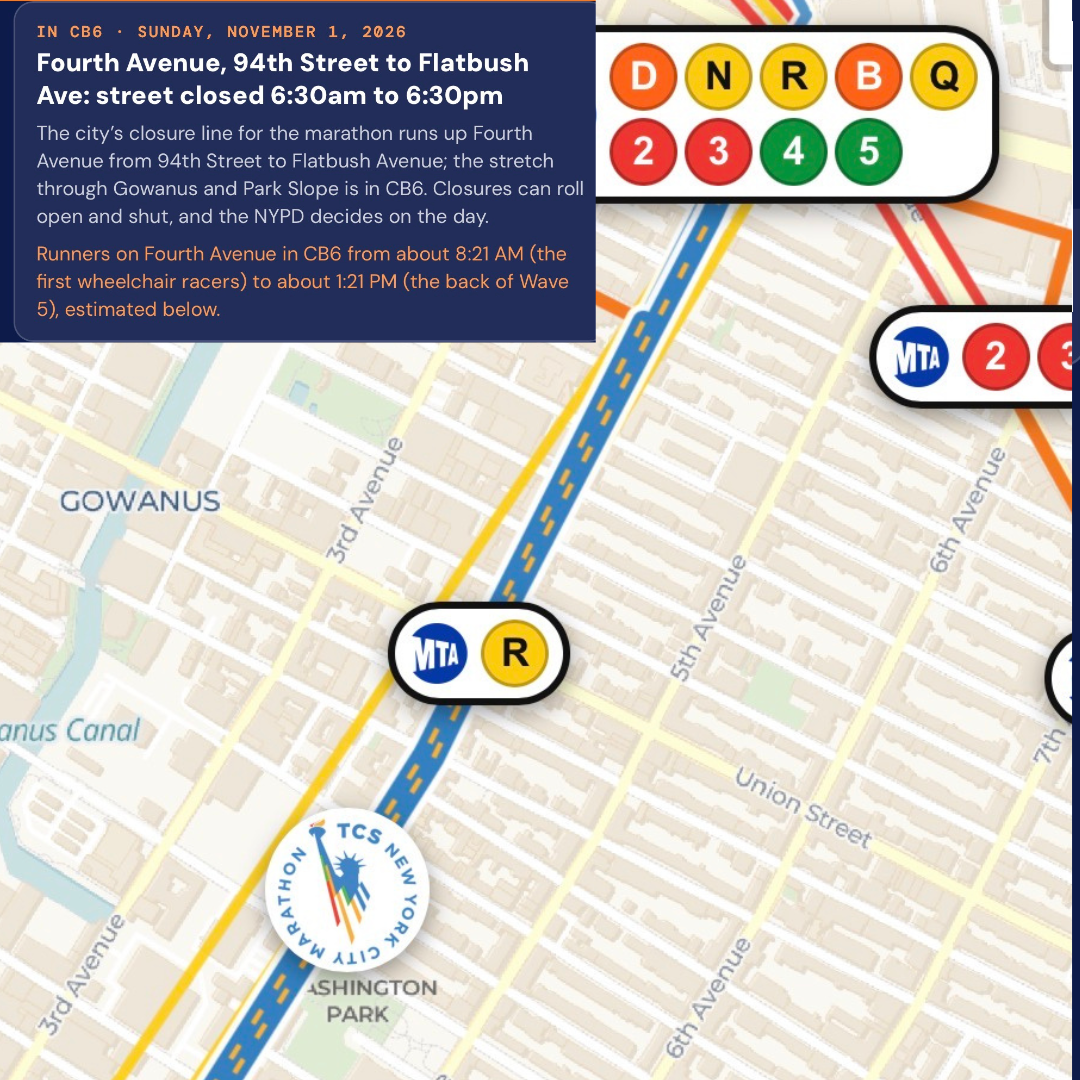 2026 TCS NYC Marathon in CB6