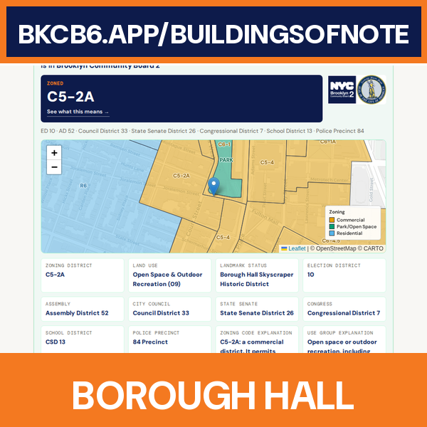 Brooklyn Borough Hall address card