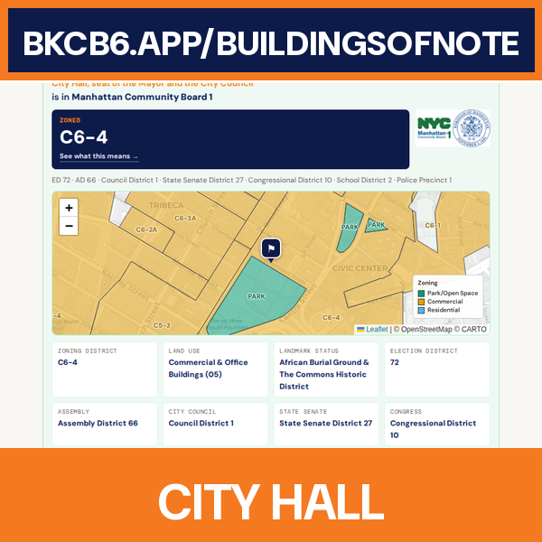 City Hall address card