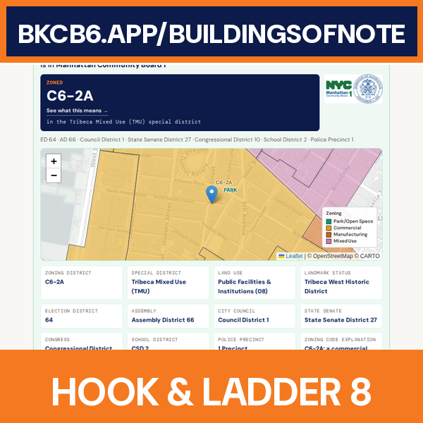 Hook & Ladder 8 address card