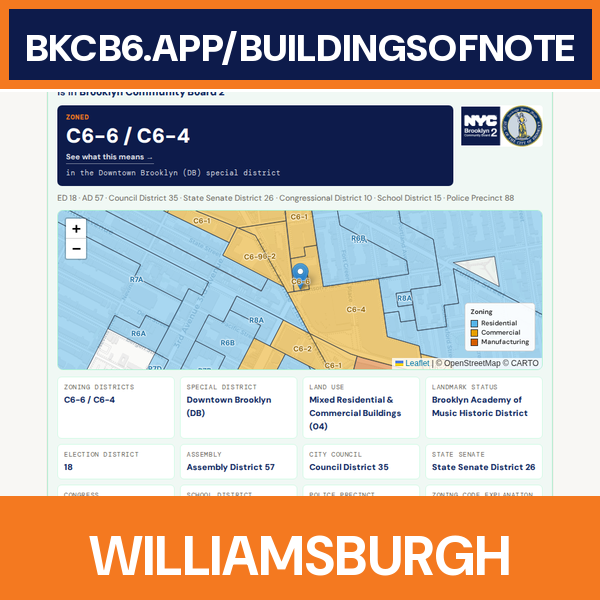 Williamsburgh Savings Bank Tower address card