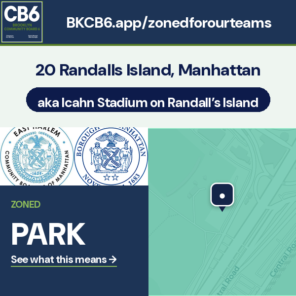 Icahn Stadium address card